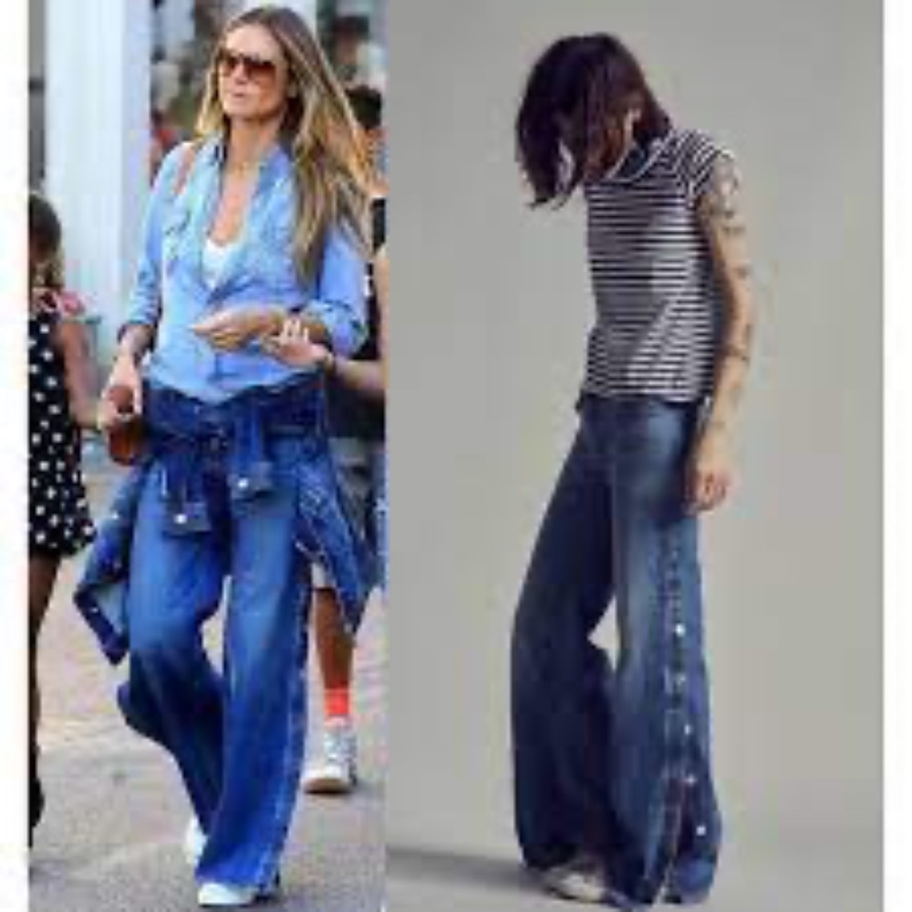 Nili Lotan For Target Wide Leg Button Accent Jeans Women's Size 2